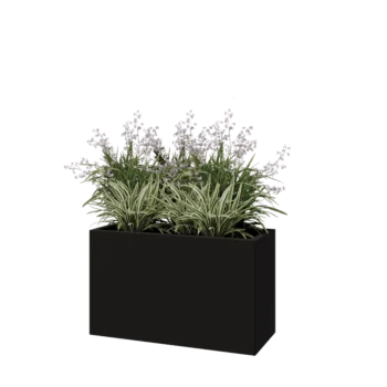 Steel planter - Rectangle - 100 x 40 x 60 cm - RAL9005 matt (black) - Without bottom plate