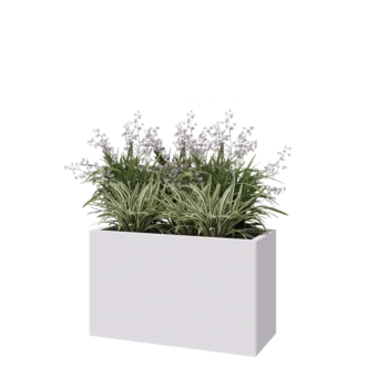 Steel planter - Rectangle - 100 x 40 x 60 cm - RAL9005 matt (white) - Without bottom plate