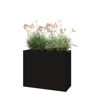 Steel planter - Rectangle - 100 x 40 x 80 cm - RAL9005 matt (black) - Without bottom plate