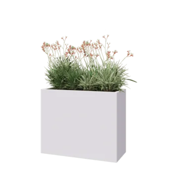 Steel planter - Rectangle - 100 x 40 x 80 cm - RAL9005 matt (white) - With bottom plate