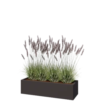 Steel planter - Rectangle - 120 x 40 x 30 cm - RAL7016 matt (anthracite grey) - With bottom plate