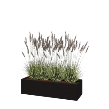 Steel planter - Rectangle - 120 x 40 x 30 cm - RAL9005 matt (black) - Without bottom plate