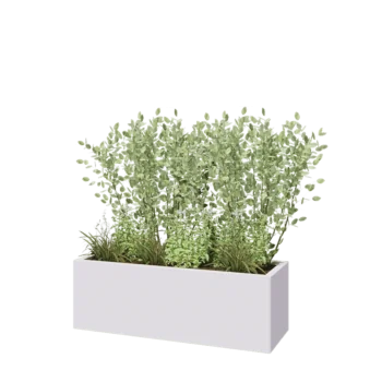 Steel planter - Rectangle - 120 x 40 x 40 cm - RAL9005 matt (white) - Without bottom plate