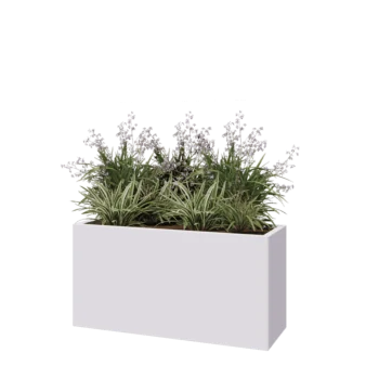 Steel planter - Rectangle - 120 x 40 x 60 cm - RAL9005 matt (white) - Without bottom plate