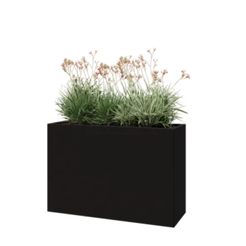 Steel planter - Rectangle - 120 x 40 x 80 cm - RAL9005 matt (black) - Without bottom plate