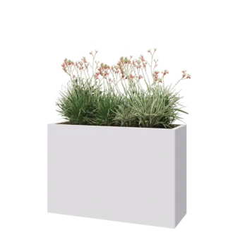Steel planter - Rectangle - 120 x 40 x 80 cm - RAL9005 matt (white) - Without bottom plate
