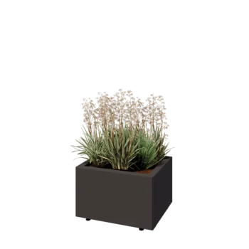 Steel planter - Rectangle - 50 x 40 x 30 cm - RAL7016 matt (anthracite grey) - With bottom plate - With legs
