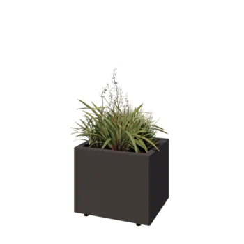 Steel planter - Rectangle - 50 x 40 x 40 cm - RAL7016 matt (anthracite grey) - With bottom plate - With legs