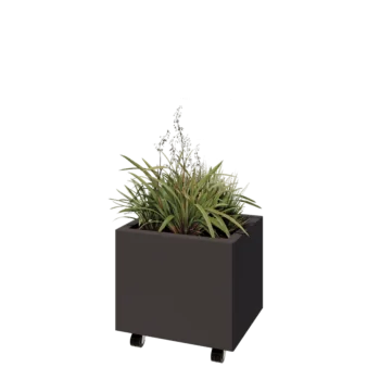 Steel planter - Rectangle - 50 x 40 x 40 cm - Other RAL colour - With bottom plate - With wheels