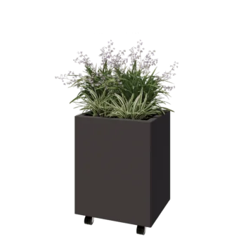 Steel planter - Rectangle - 50 x 40 x 60 cm - Other RAL colour - With bottom plate - With wheels