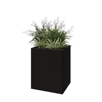 Steel planter - Rectangle - 50 x 40 x 60 cm - RAL9005 matt (black) - Without bottom plate