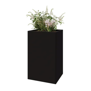 Steel planter - Rectangle - 50 x 40 x 80 cm - RAL9005 matt (black) - Without bottom plate