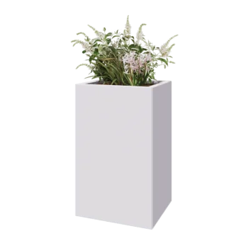 Steel planter - Rectangle - 50 x 40 x 80 cm - RAL9005 matt (white) - Without bottom plate