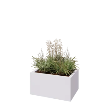 Steel planter - Rectangle - 60 x 40 x 30 cm - RAL9005 matt (white) - Without bottom plate