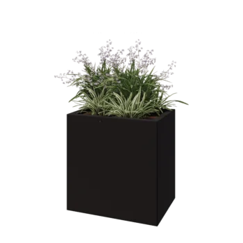 Steel planter - Rectangle - 60 x 40 x 60 cm - RAL9005 matt (black) - Without bottom plate