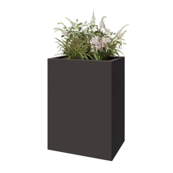 Steel planter - Rectangle - 60 x 40 x 80 cm - RAL7016 matt (anthracite grey) - With bottom plate