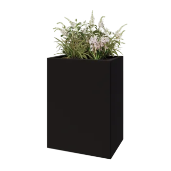 Steel planter - Rectangle - 60 x 40 x 80 cm - RAL9005 matt (black) - Without bottom plate