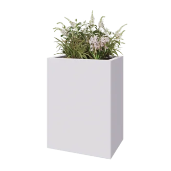 Steel planter - Rectangle - 60 x 40 x 80 cm - RAL9005 matt (white) - Without bottom plate