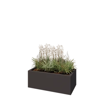 Steel planter - Rectangle - 80 x 40 x 30 cm - RAL7016 matt (anthracite grey) - With bottom plate