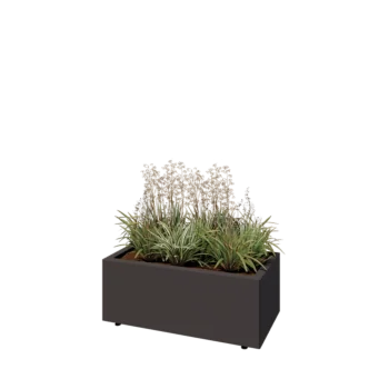 Steel planter - Rectangle - 80 x 40 x 30 cm - Other RAL colour - With bottom plate - With legs