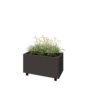 Steel planter - Rectangle - 80 x 40 x 40 cm - Other RAL colour - With bottom plate - With wheels