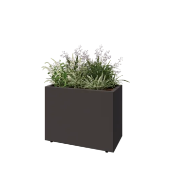 Steel planter - Rectangle - 80 x 40 x 60 cm - Other RAL colour - With bottom plate - With legs
