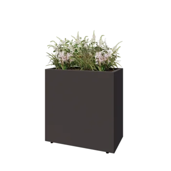 Steel planter - Rectangle - 80 x 40 x 80 cm - RAL7016 matt (anthracite grey) - With bottom plate - With legs
