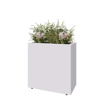Steel planter - Rectangle - 80 x 40 x 80 cm - RAL9005 matt (white) - With bottom plate - With legs