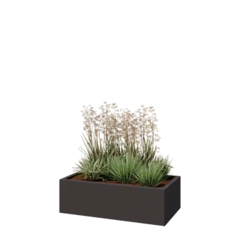 Steel planter - Rectangle - 100 x 50 x 30 cm - RAL7016 matt (anthracite grey) - With bottom plate