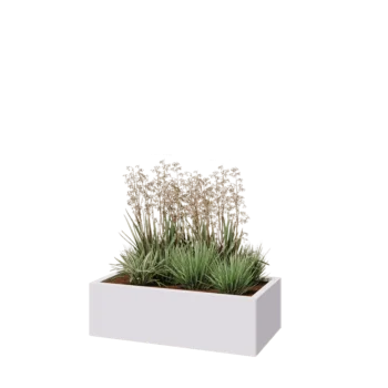 Steel planter - Rectangle - 100 x 50 x 30 cm - RAL9005 matt (white) - Without bottom plate