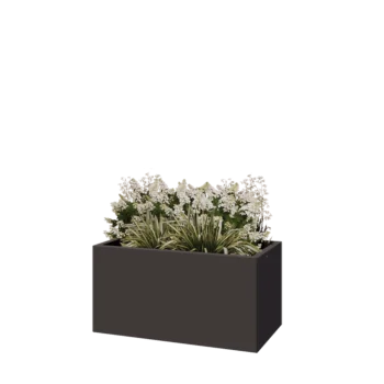 Steel planter - Rectangle - 100 x 50 x 50 cm - RAL7016 matt (anthracite grey) - With bottom plate