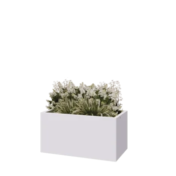 Steel planter - Rectangle - 100 x 50 x 50 cm - RAL9005 matt (white) - Without bottom plate