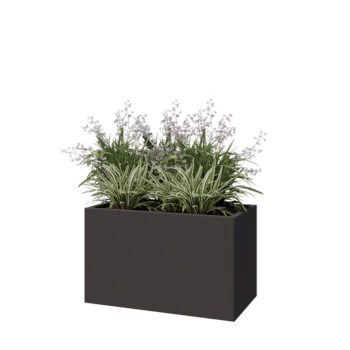 Steel planter - Rectangle - 100 x 50 x 60 cm - Other RAL colour - With bottom plate