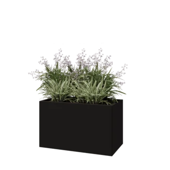 Steel planter - Rectangle - 100 x 50 x 60 cm - RAL9005 matt (black) - Without bottom plate