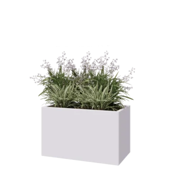 Steel planter - Rectangle - 100 x 50 x 60 cm - RAL9005 matt (white) - Without bottom plate