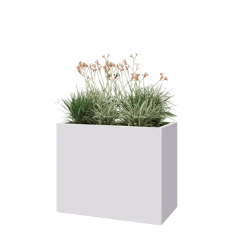 Steel planter - Rectangle - 100 x 50 x 80 cm - RAL9005 matt (white) - Without bottom plate
