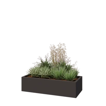 Steel planter - Rectangle - 120 x 50 x 30 cm - Other RAL colour - With bottom plate