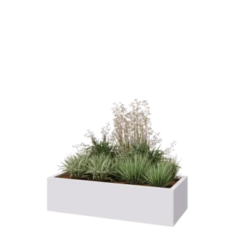 Steel planter - Rectangle - 120 x 50 x 30 cm - RAL9005 matt (white) - Without bottom plate