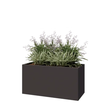 Steel planter - Rectangle - 120 x 50 x 60 cm - Other RAL colour - With bottom plate