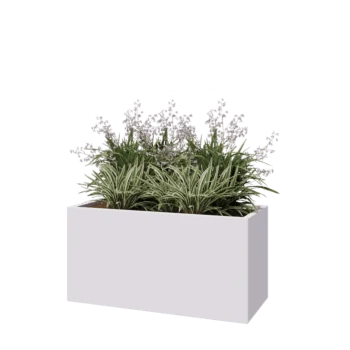 Steel planter - Rectangle - 120 x 50 x 60 cm - RAL9005 matt (white) - Without bottom plate