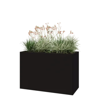 Steel planter - Rectangle - 120 x 50 x 80 cm - RAL9005 matt (black) - Without bottom plate