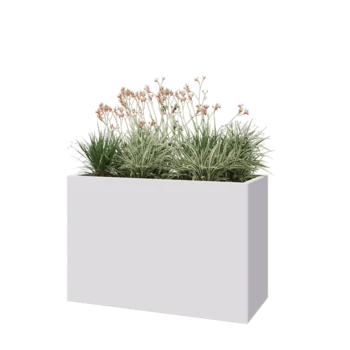 Steel planter - Rectangle - 120 x 50 x 80 cm - RAL9005 matt (white) - Without bottom plate