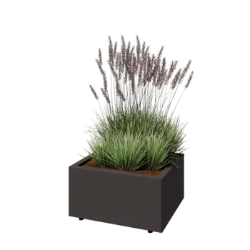 Steel planter - Rectangle - 60 x 50 x 30 cm - Other RAL colour - With bottom plate - With legs