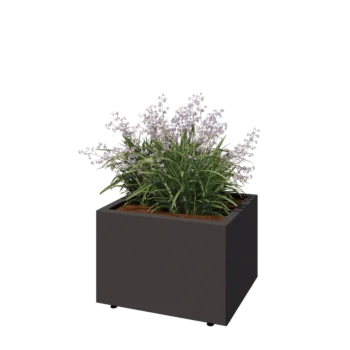 Steel planter - Rectangle - 60 x 50 x 40 cm - Other RAL colour - With bottom plate - With legs
