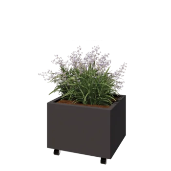 Steel planter - Rectangle - 60 x 50 x 40 cm - Other RAL colour - With bottom plate - With wheels