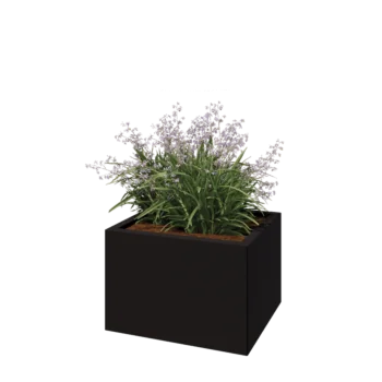 Steel planter - Rectangle - 60 x 50 x 40 cm - RAL9005 matt (black) - Without bottom plate