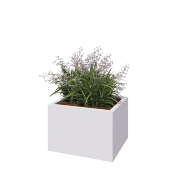 Steel planter - Rectangle - 60 x 50 x 40 cm - RAL9005 matt (white) - Without bottom plate
