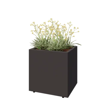 Steel planter - Rectangle - 60 x 50 x 60 cm - Other RAL colour - With bottom plate - With legs