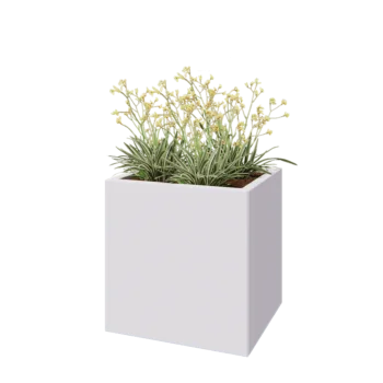 Steel planter - Rectangle - 60 x 50 x 60 cm - RAL9005 matt (white) - Without bottom plate
