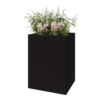 Steel planter - Rectangle - 60 x 50 x 80 cm - RAL9005 matt (black) - With bottom plate